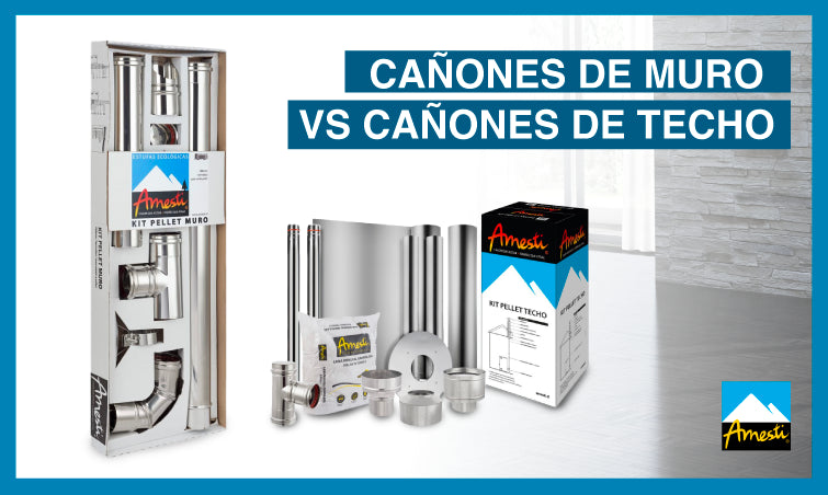 Kit de cañones Amesti para estufa a pellet: Muro vs Techo