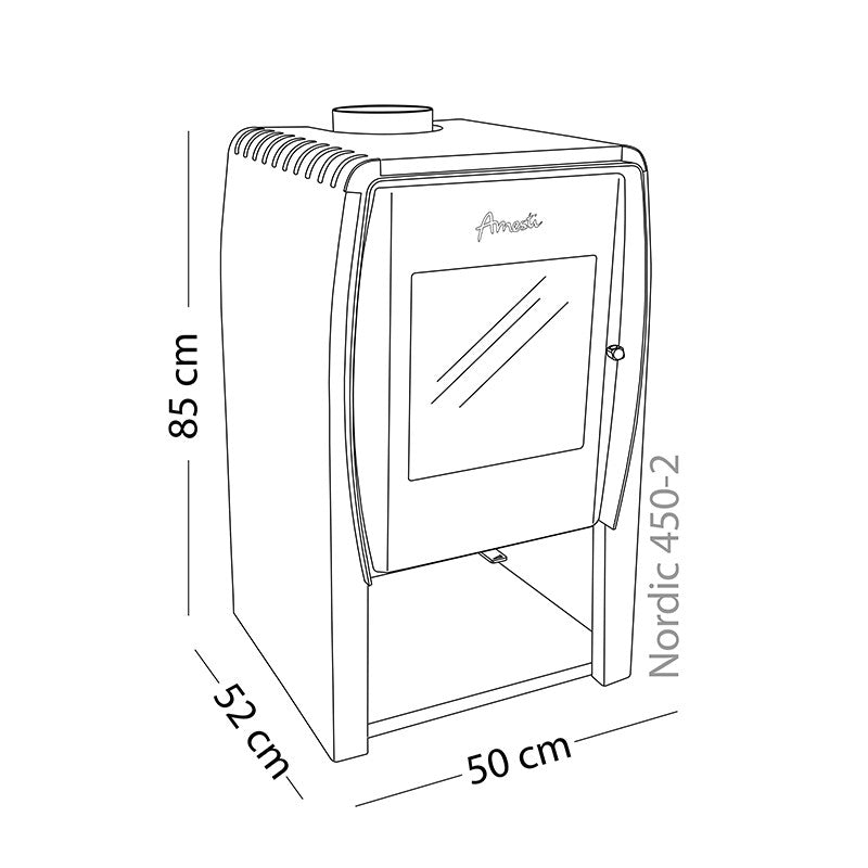 Estufa a leña Amesti Nordic 450