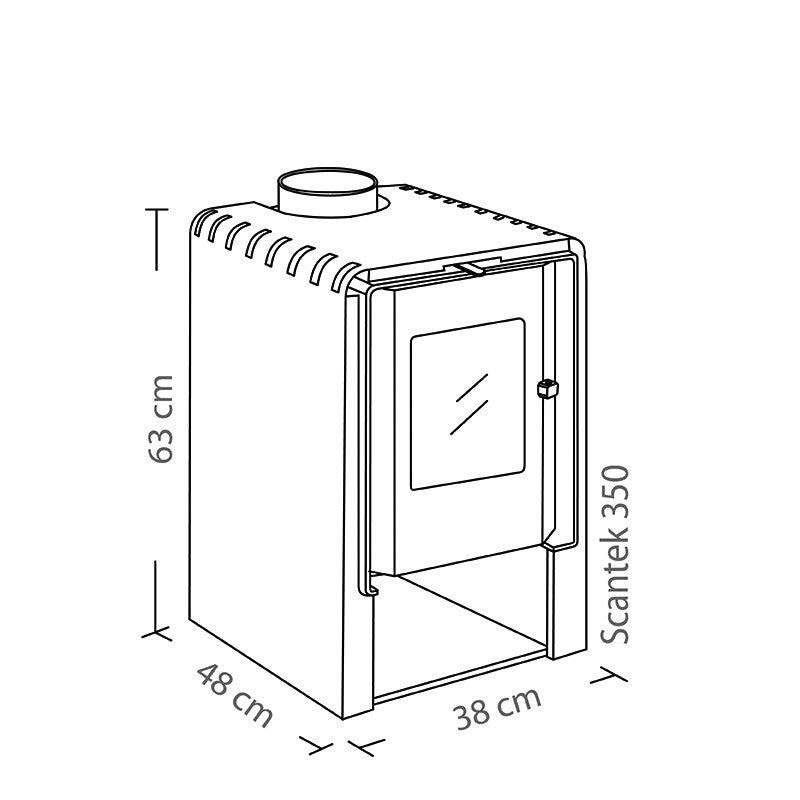 Estufa a Leña Amesti Scantek 350
