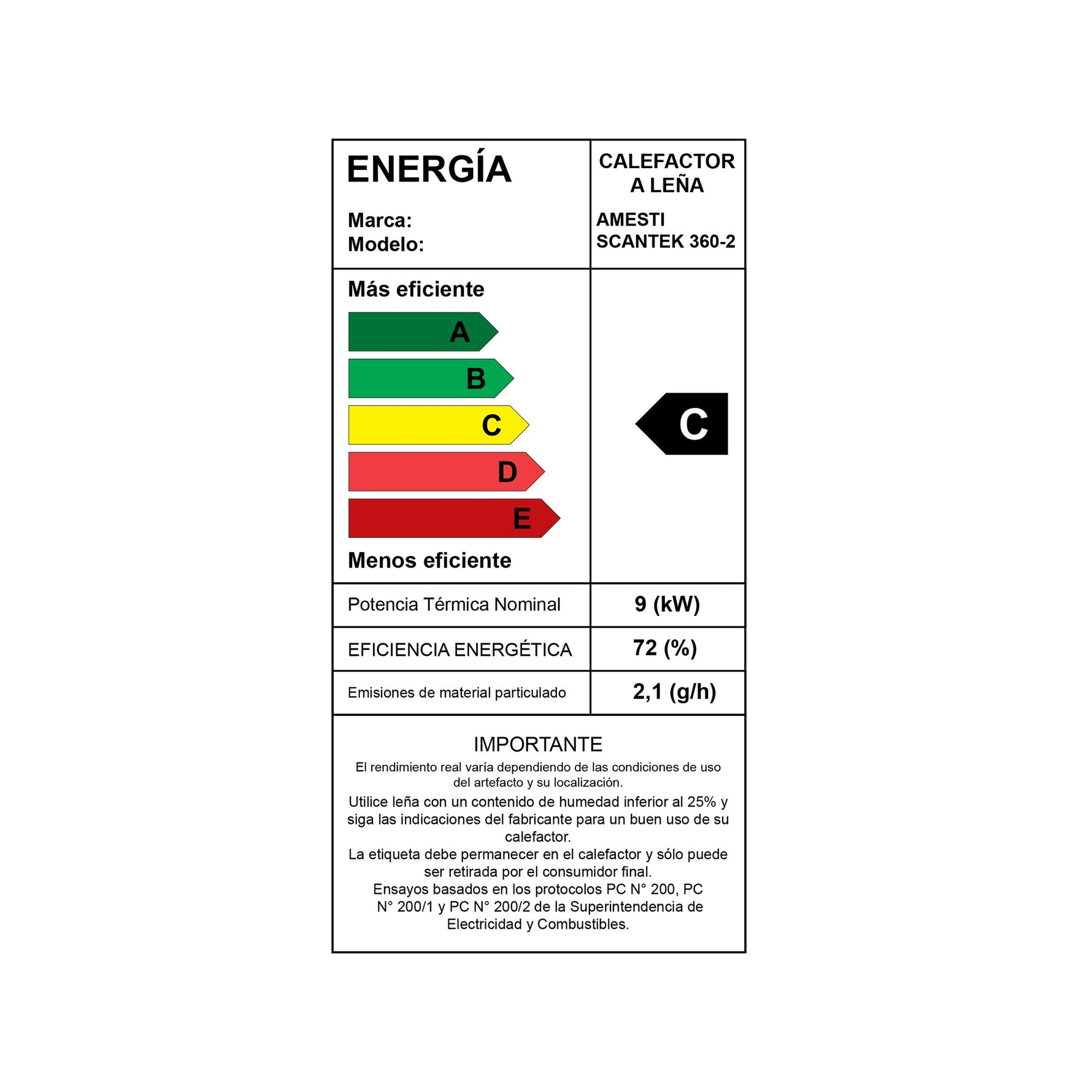 Estufa a Leña Amesti Scantek 360