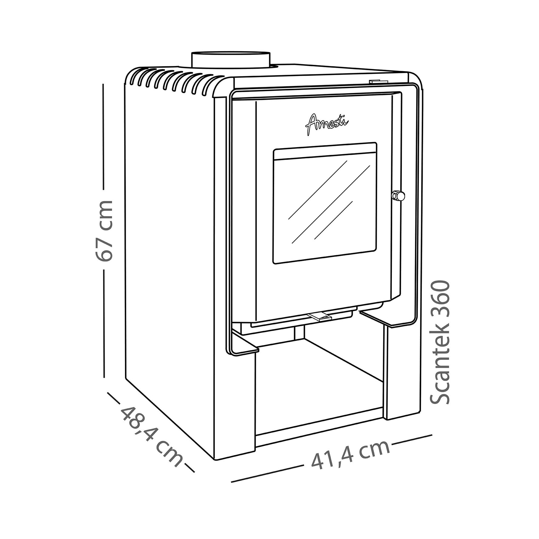 Estufa a leña Amesti Scantek 360