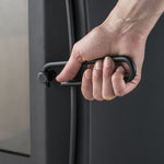 Detalle de sistema de seguridad. Estufa a leña Nordic 360 Charcoal.