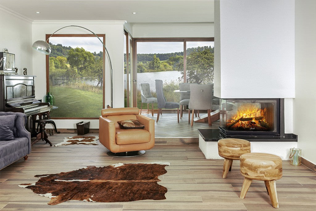 Chimenea Inserto Trifacial en sala.