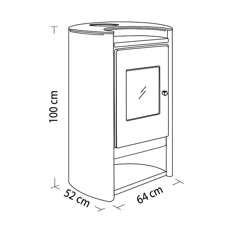 Dimensiones de Caldera a Leña Amesti Rondo 500 Boiler.
