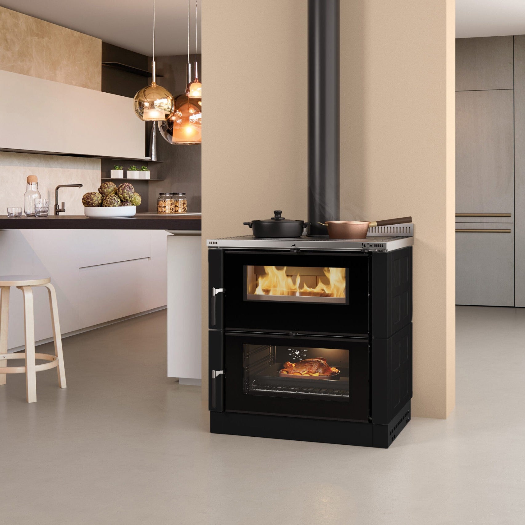 Cocina a leña Suprema Inverted - Amesti
