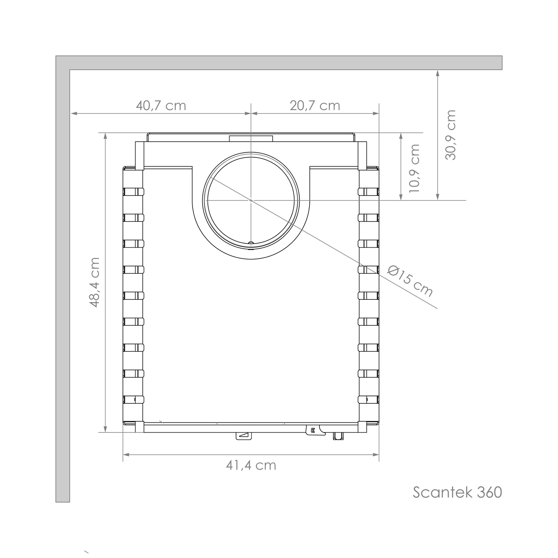 Estufa a leña Amesti Scantek 360