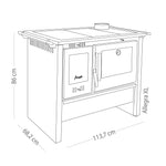 Medidas Cocina a leña Amesti Allegra XL