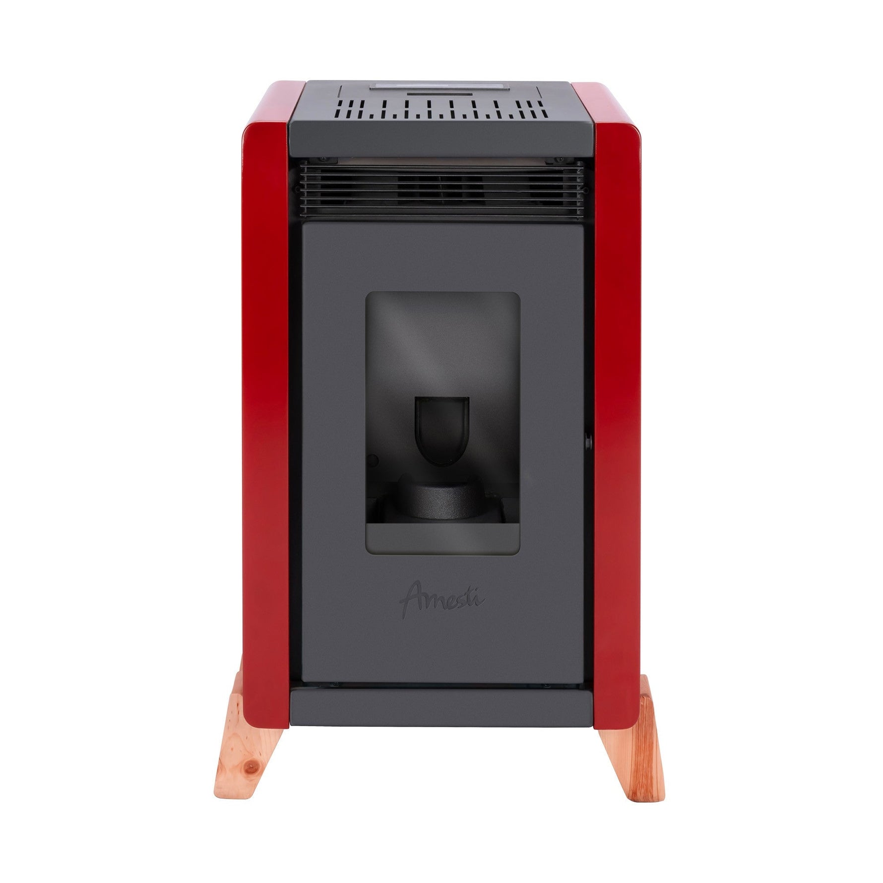 Frontal Estufa a pellet Amesti Bambu 6000 rojo