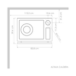 Cocina caldera a leña Altima - Amesti - Medidas