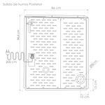 Medidas de Estufa a pellet Amesti Slim 9000.