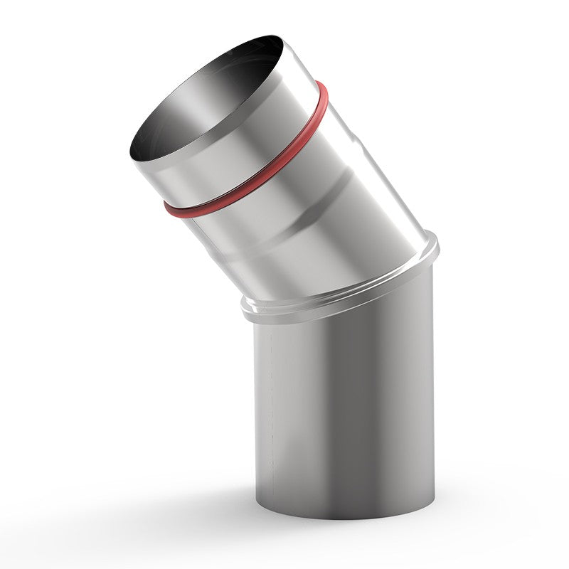 Codo pellet 135º x 80mm INOX