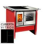 Cocina a leña Amesti Allegra Vitrox rojo - Amesti