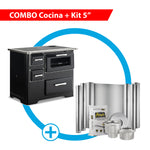 Combo Cocina a leña Angelina + Kit de instalación 5"
