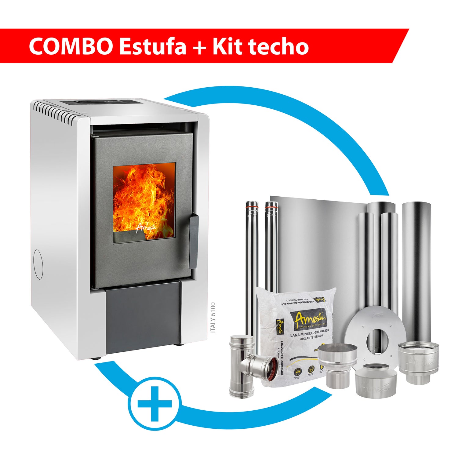 Combo Italy 6100 + Kit de instalación Techo