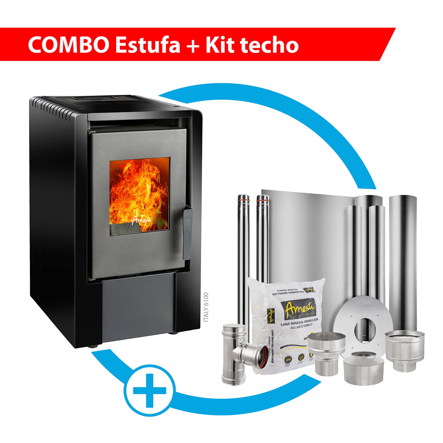 Combo Italy 6100 + Kit de instalación Techo