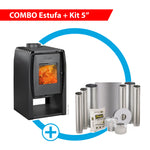 Combo Estufa a leña Nordic 350 + Kit de instalación 5" Amesti