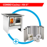 Combo Cocina a leña Allegra inox blanco Amesti