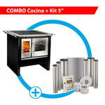 Combo Cocina a leña Allegra inox negro Amesti