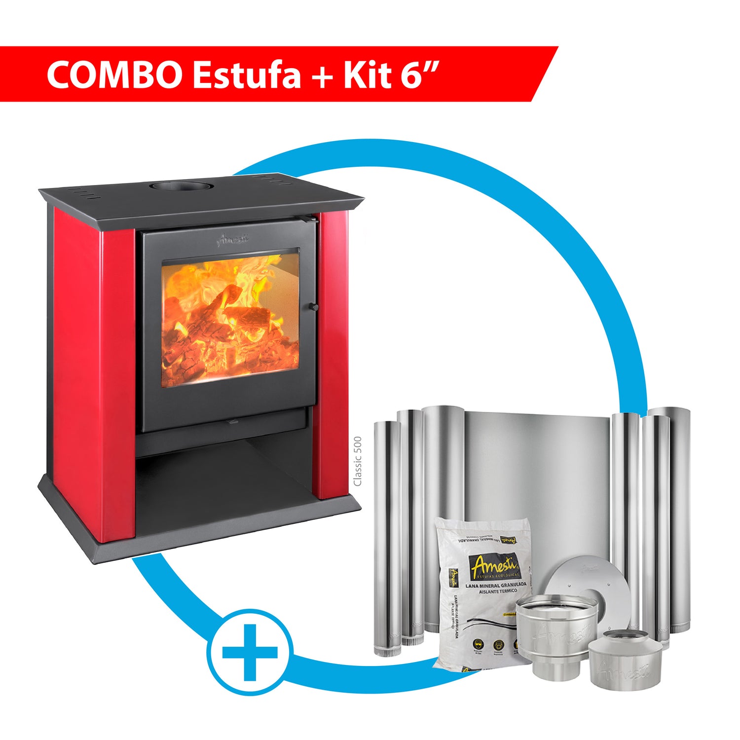 Combo Estufa Classic 500 + Kit de instalación 6"