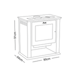 Estufa a Leña Classic 600 dimensiones - Amesti