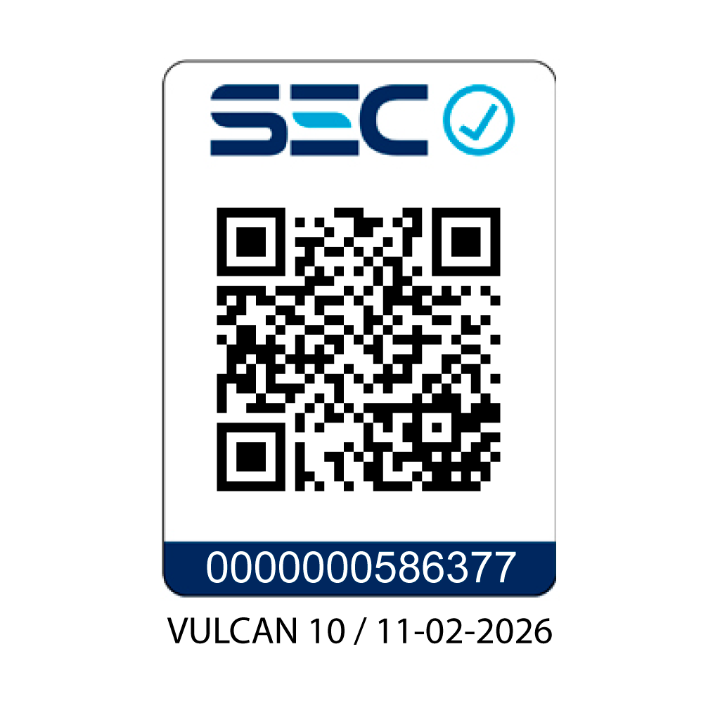 Certificación QR SEC Estufa a pellet Vulcan 10 Amesti
