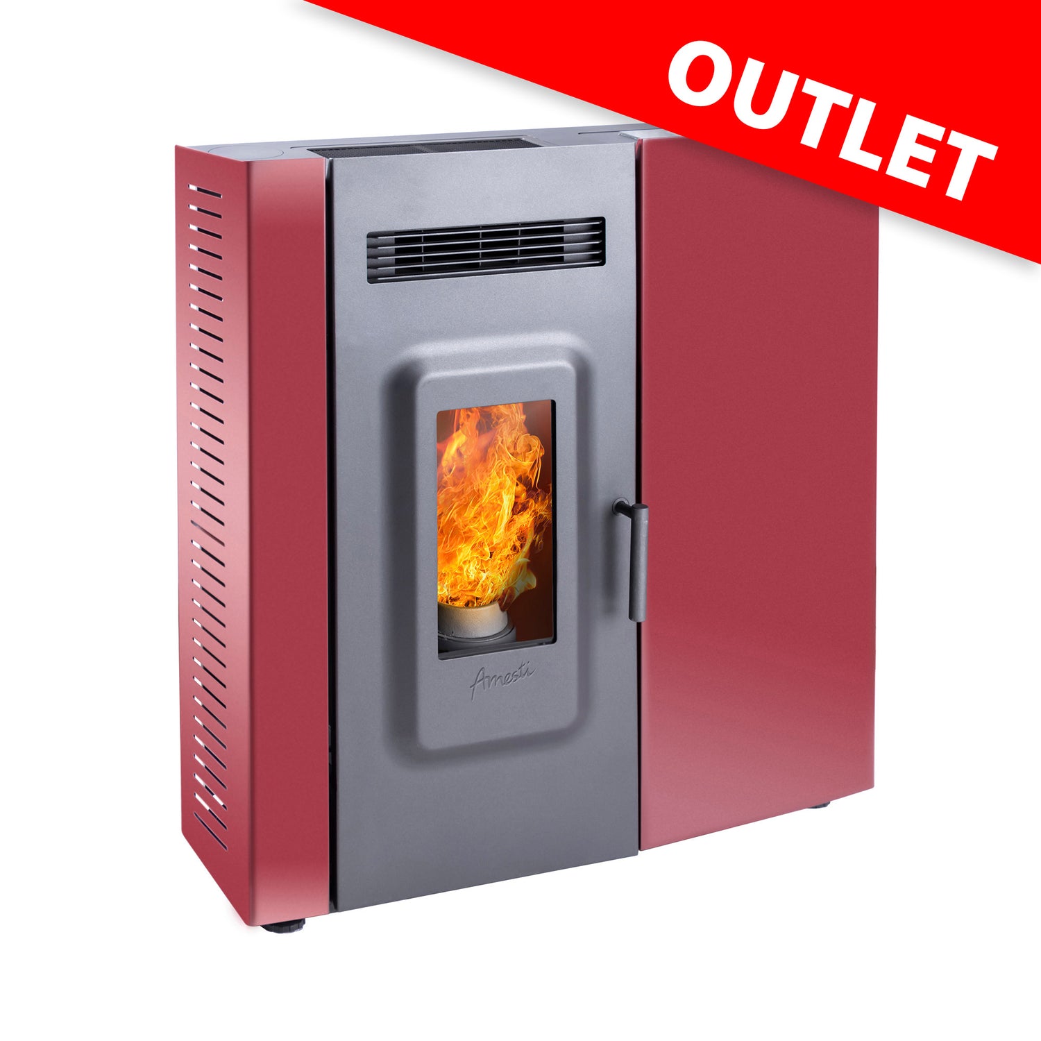 Estufa Pellet Slim Rojo OUTLET LEVE