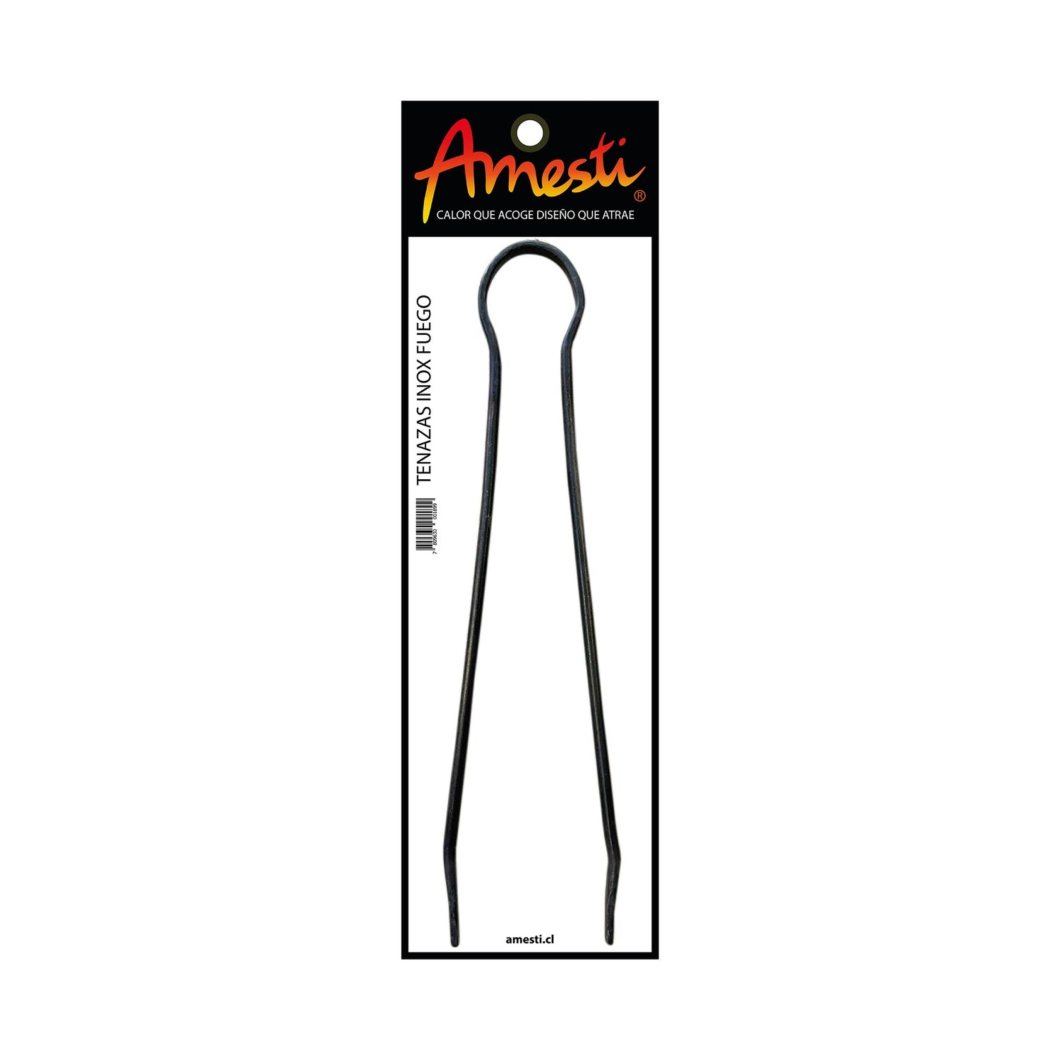 Tenazas de acero inoxidable Amesti para manejo seguro de leña en su estufa, cocina o chimenea a leña