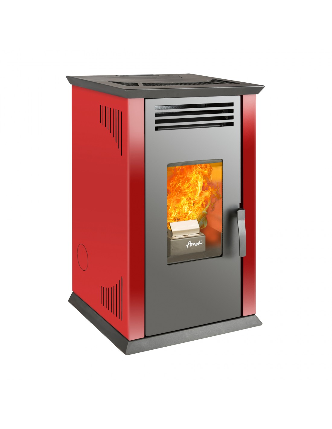 Estufa a Pellet Italy 8100 Plus Rojo Italiano Amesti