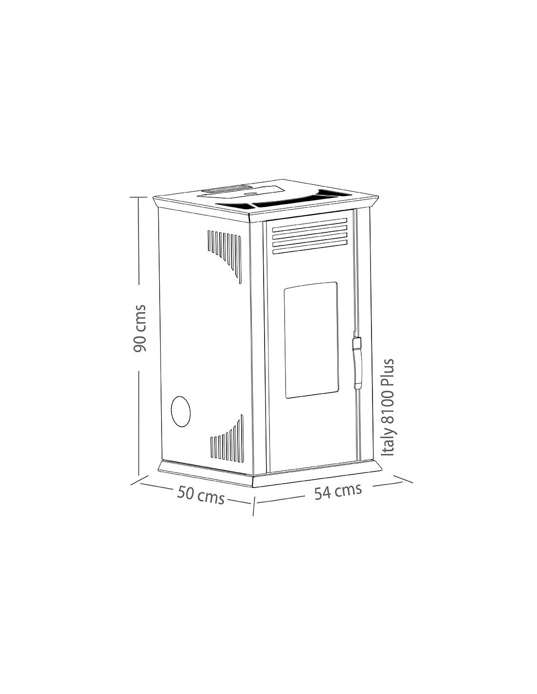 Estufa a Pellet Italy 8100 Plus Rojo Italiano Amesti